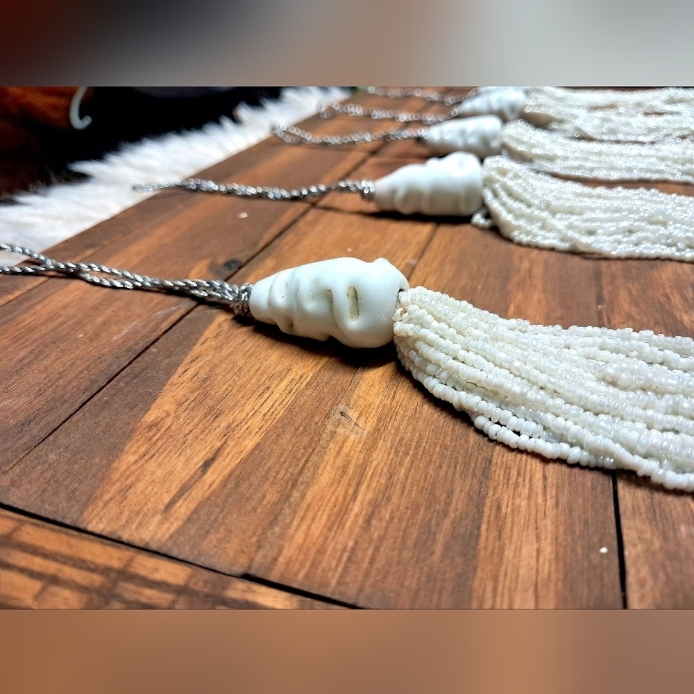 Set Of 5 Hand Beaded Fringe Tassels - Picture 5 of 5